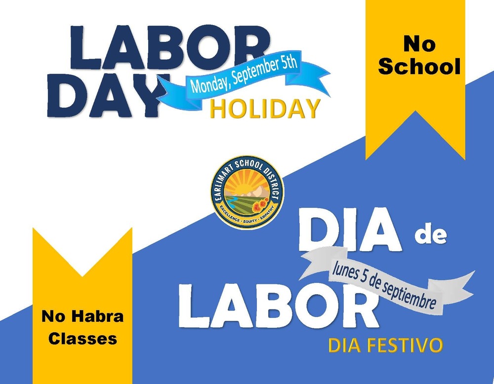 Happy Labor Day Weekend! No School on September 5th