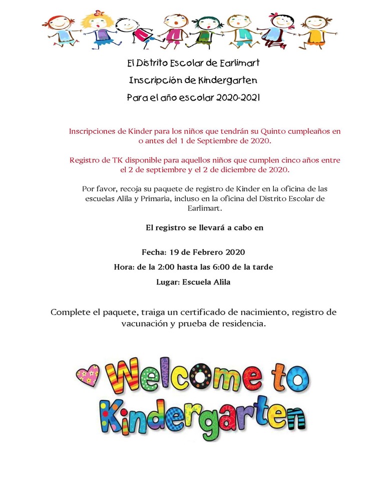 Alila Inscripción de Kindergarten