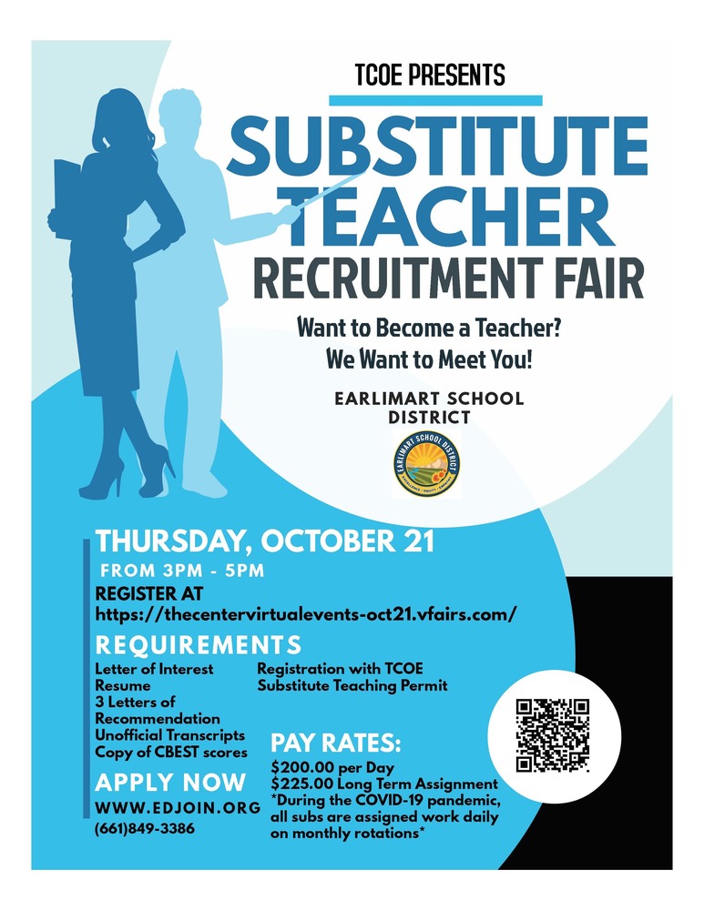 Substitute Teacher Recruitment Fair Earlimart School District