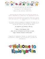 Inscripción de Kindergarten